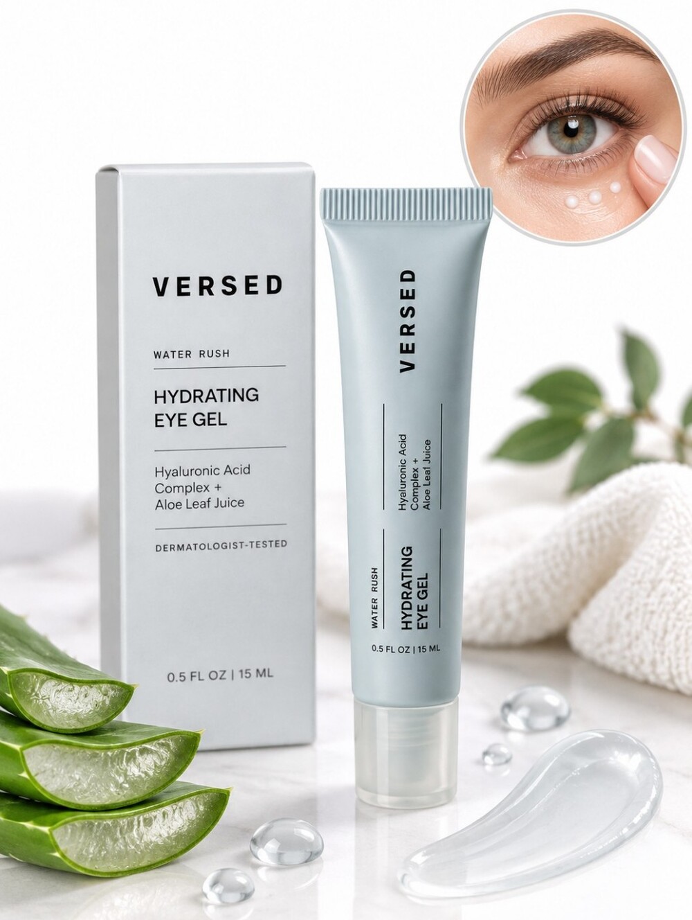 $9 Add On - Versed Water Rush Hydrating Eye Gel For Tired Eyes and Dark Circles
